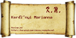Kerényi Marianna névjegykártya